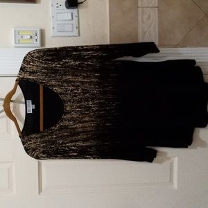 JM Collection Gold And Black Top